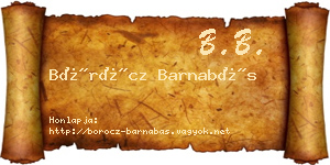 Böröcz Barnabás névjegykártya