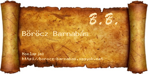 Böröcz Barnabás névjegykártya